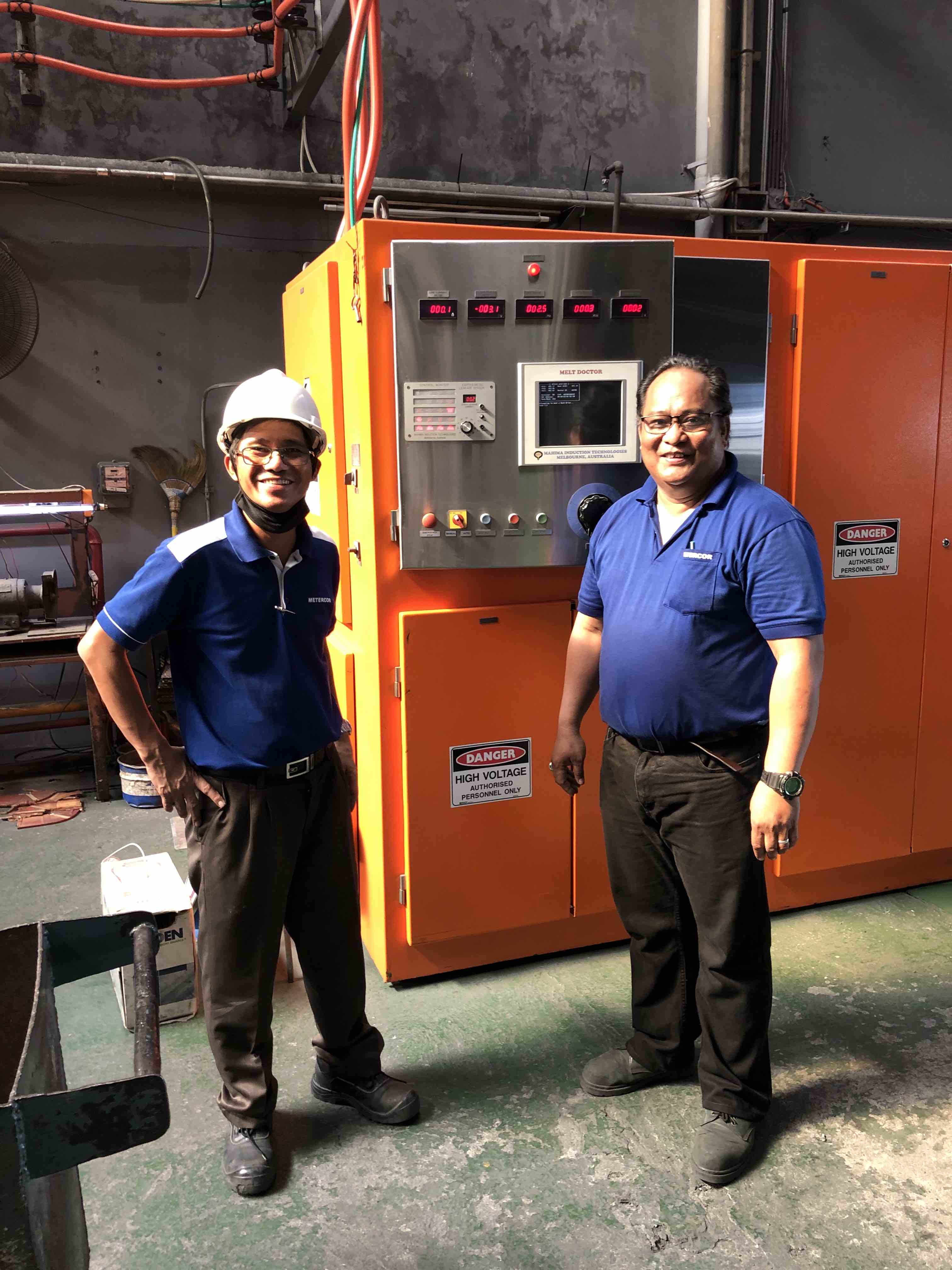 METERCOR team members at Mahima induction furnace