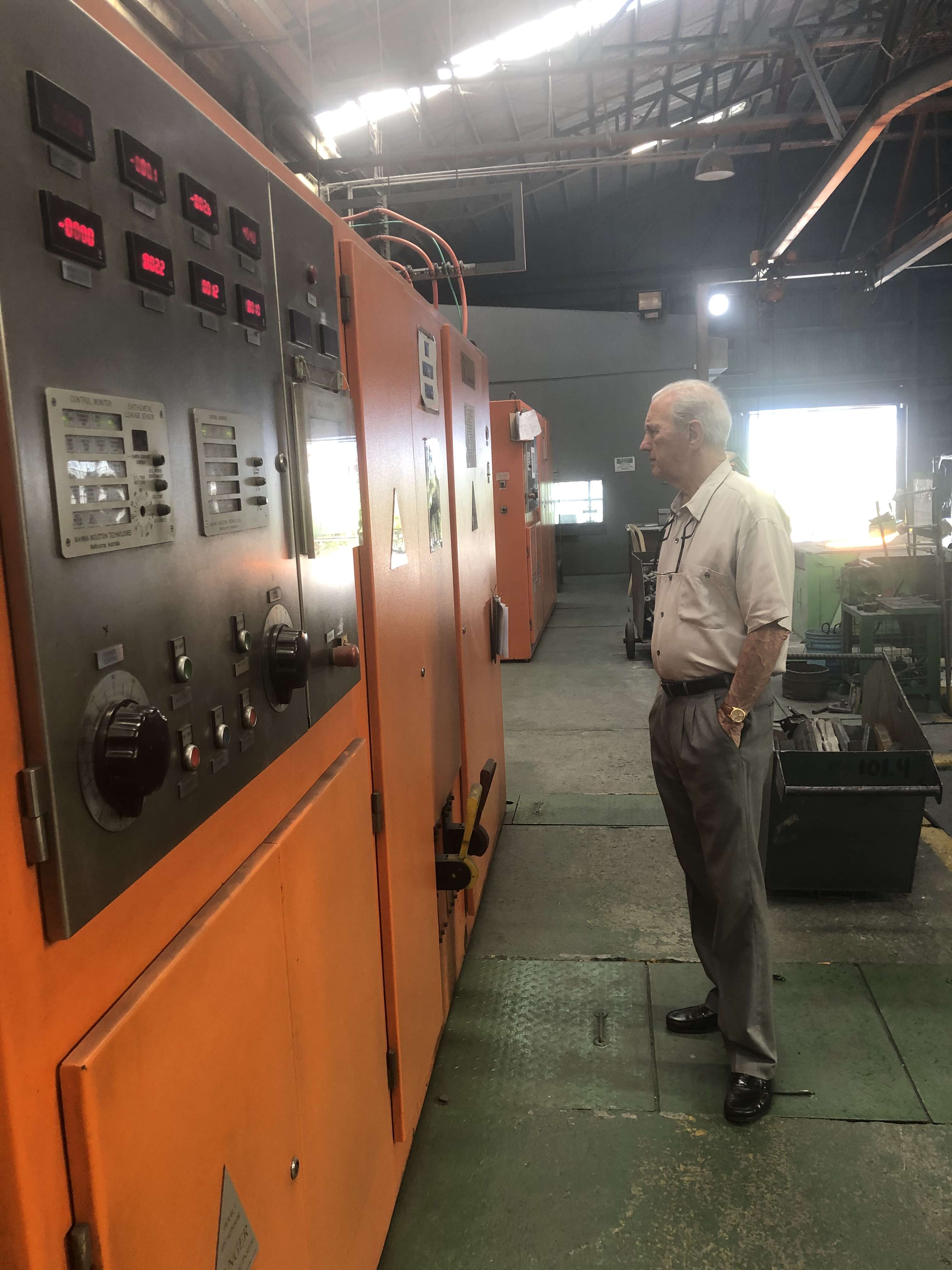 Second-generation American operator at the Mahima furnace controls, METERCOR