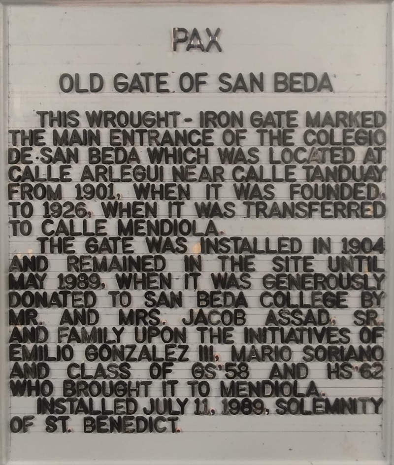 The hand-set pattern for the Old Gate of San Beda marker, raised capital letters